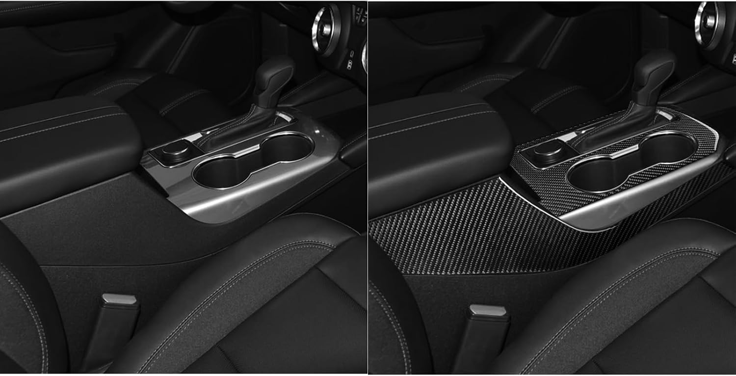 Luxury Carbon Fiber Fit for Chevrolet/Chevy Blazer 2019-2025 2020 2021 2022 2023 2024 Accessories Car Center Console Gear Shift Panel Trim Kit Cover Interior Trim Sticker Decal Black 3PCS