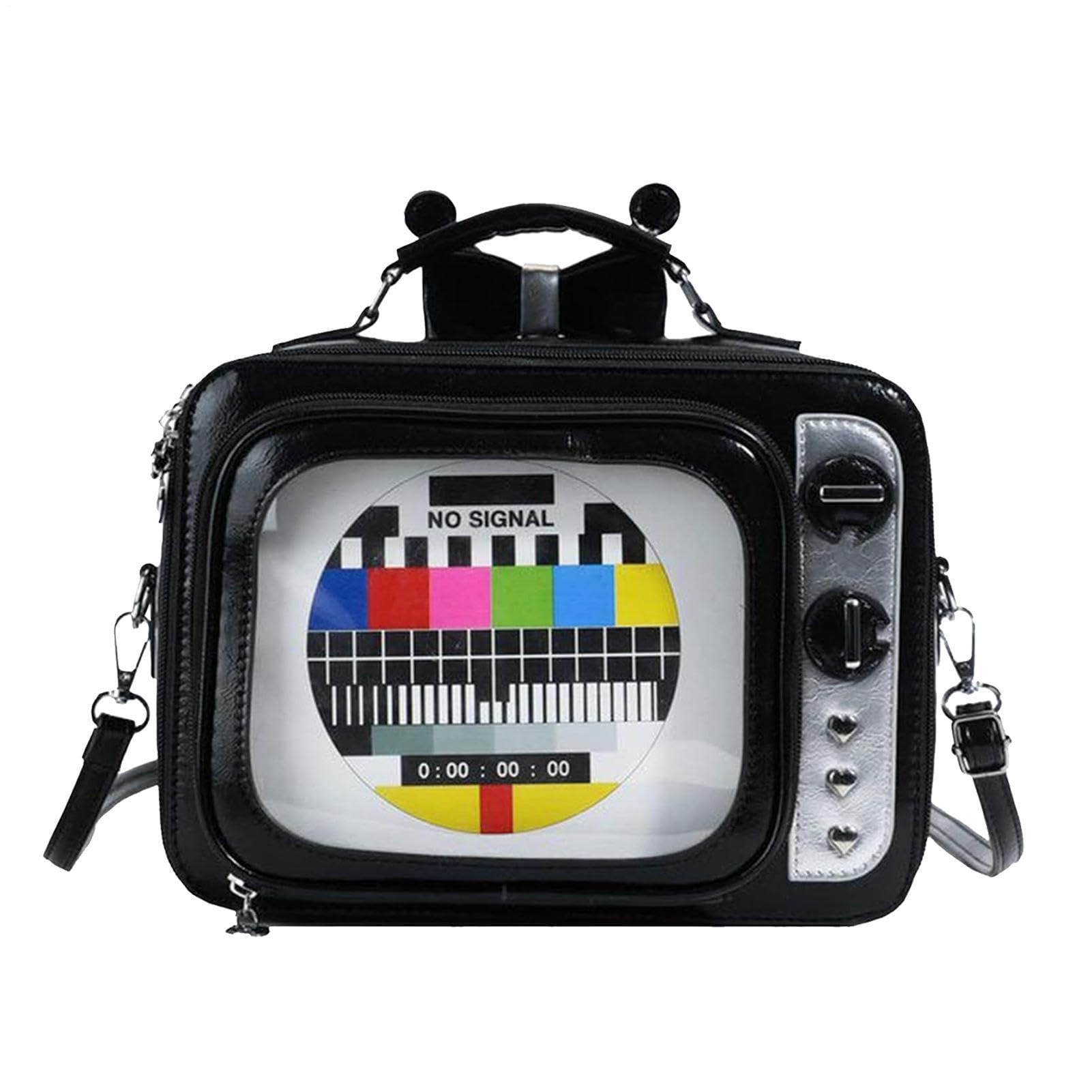 Generico Zaino Scuola Borsa Da Giorno E Mano Portatile Multifunzionale | Borsa A Tracolla A Forma TV Retrò Per Donne E Ragazze, Scuola, Viaggio, Studio, Uso Quotidiano, All'Aperto E Pendolarismo