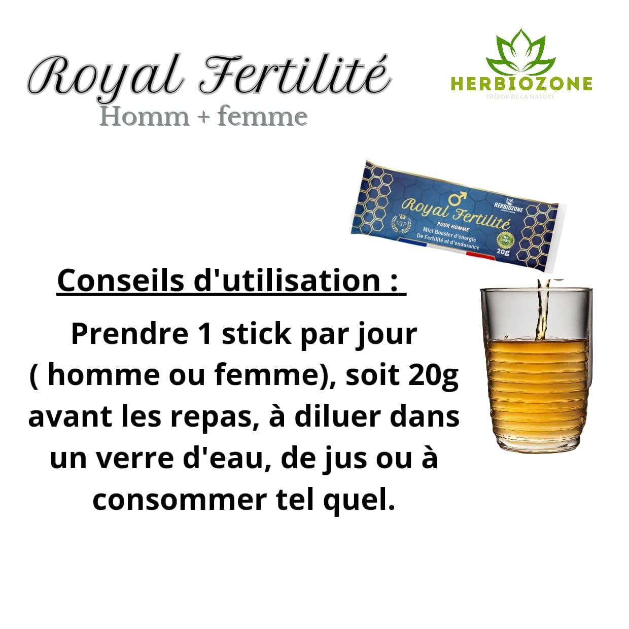Royal Fertilité | Miel Aphrodisiaque Pour Homme & Femme | Stimulant Naturel | Endurance | Tribulus | Ashwagandha | Ginseng | Gingembre | Performances Masculine | Fertilité