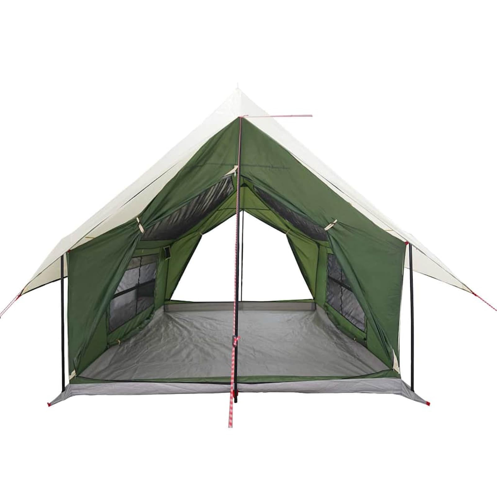 HOMELEN - Refugio para acampada para 5 personas, impermeable, de poliéster verde, tamaño familiar, resistente a la intemperie con lluvia extraíble, puerto eléctrico y ventilación para patio