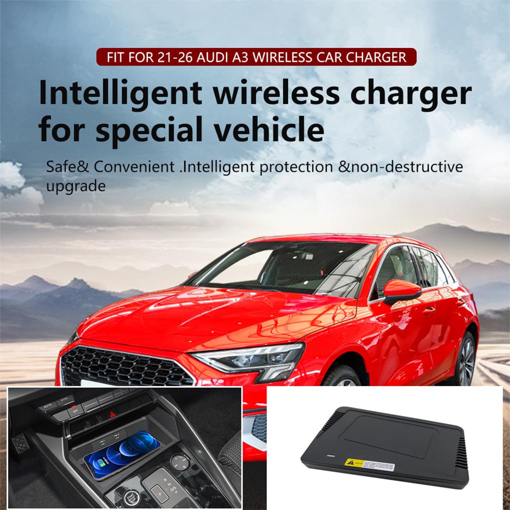 Cargador inalámbrico para Consola Central de Smartphones Cargador inalámbrico Resistente para Coche diseñado para A3 S3 Rendimiento Duradero, 21-24 A3 S3