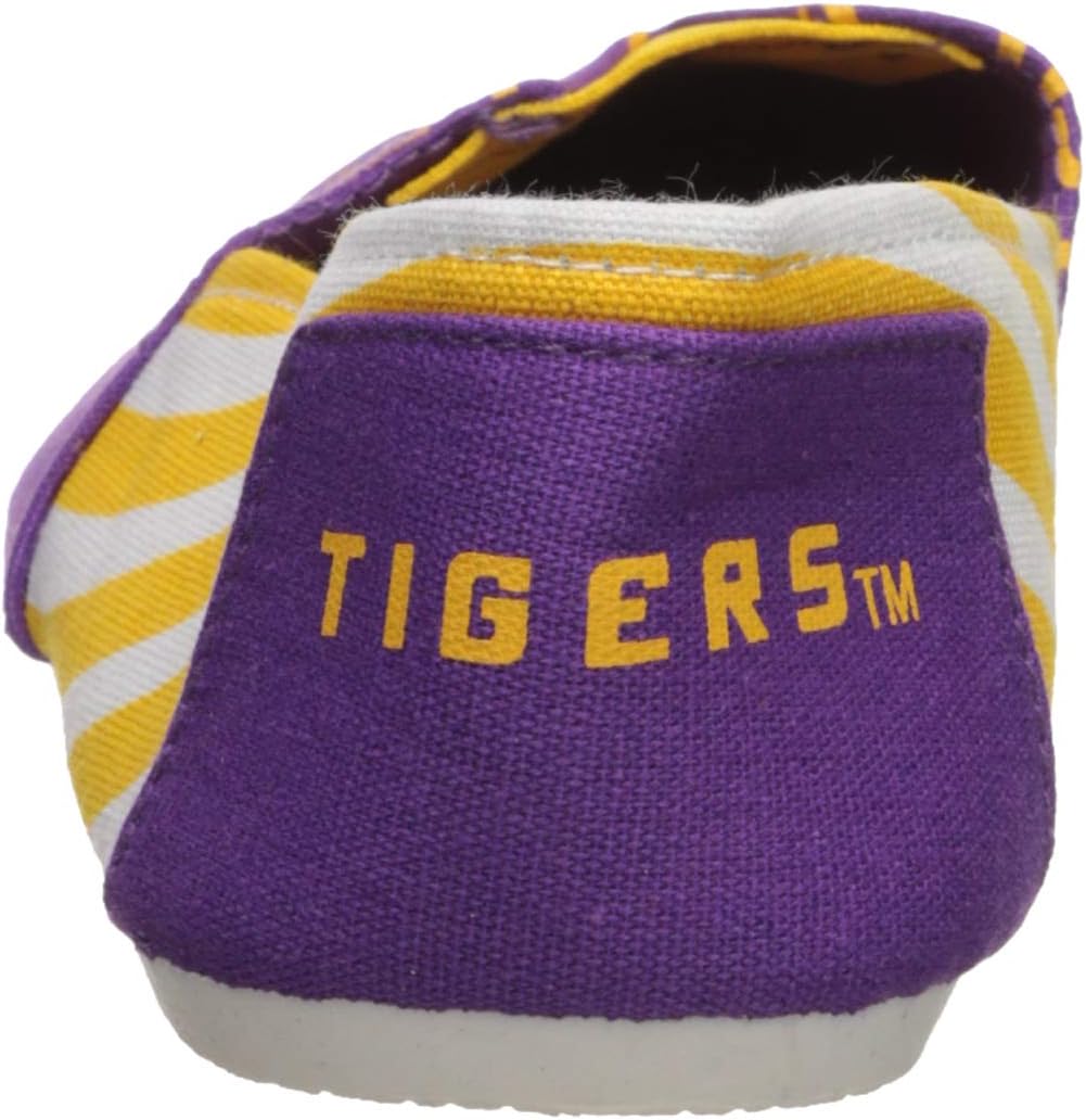 FOCO LSU Tigers NCAA Womens Stripe Canvas Shoes - L