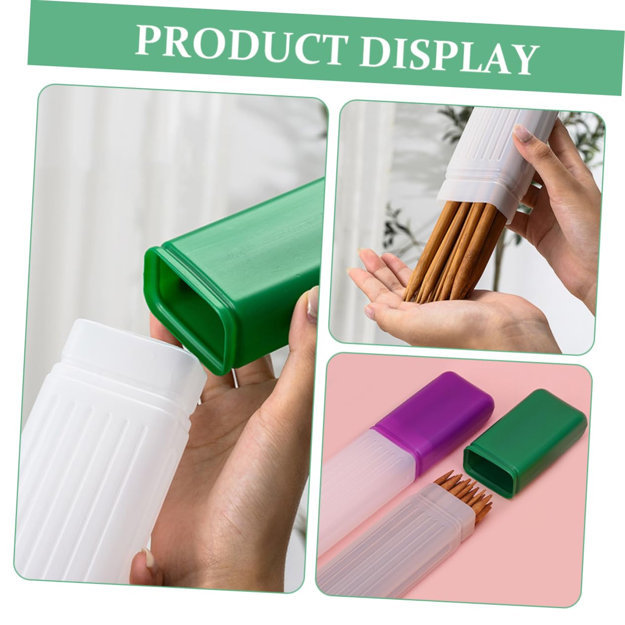 KOCKSHION Contenedor De Agujas De Tejer Tubo Organizador De Agujas De Costura Almacenamiento Práctico Y Elegante Para Manualidades Para Casa Y Comercial 2 Piezas X 4