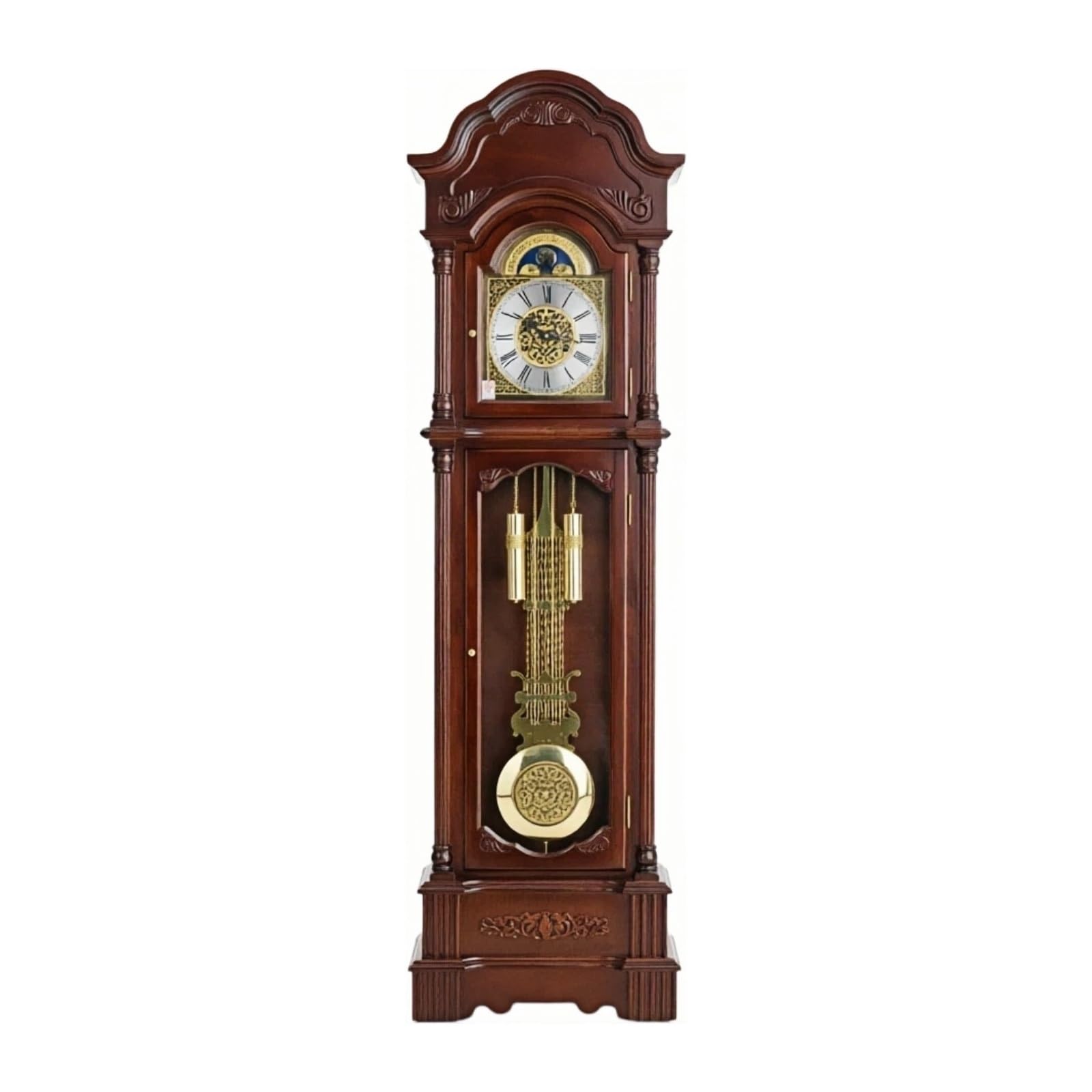 WANGHAI-666 Grandfather Clocks Wood Grandfather Clock Floor Mechanical Pendulum Chimes for Villa Decor