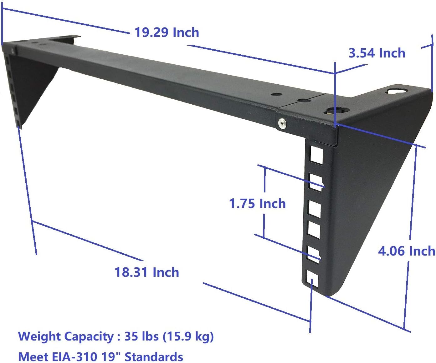 2U Steel Vertical Rack and Wall Mountable Server Rack Mount Bracket for 19inch Rack Mountable Network Equipment or Patch Panel (2U90)
