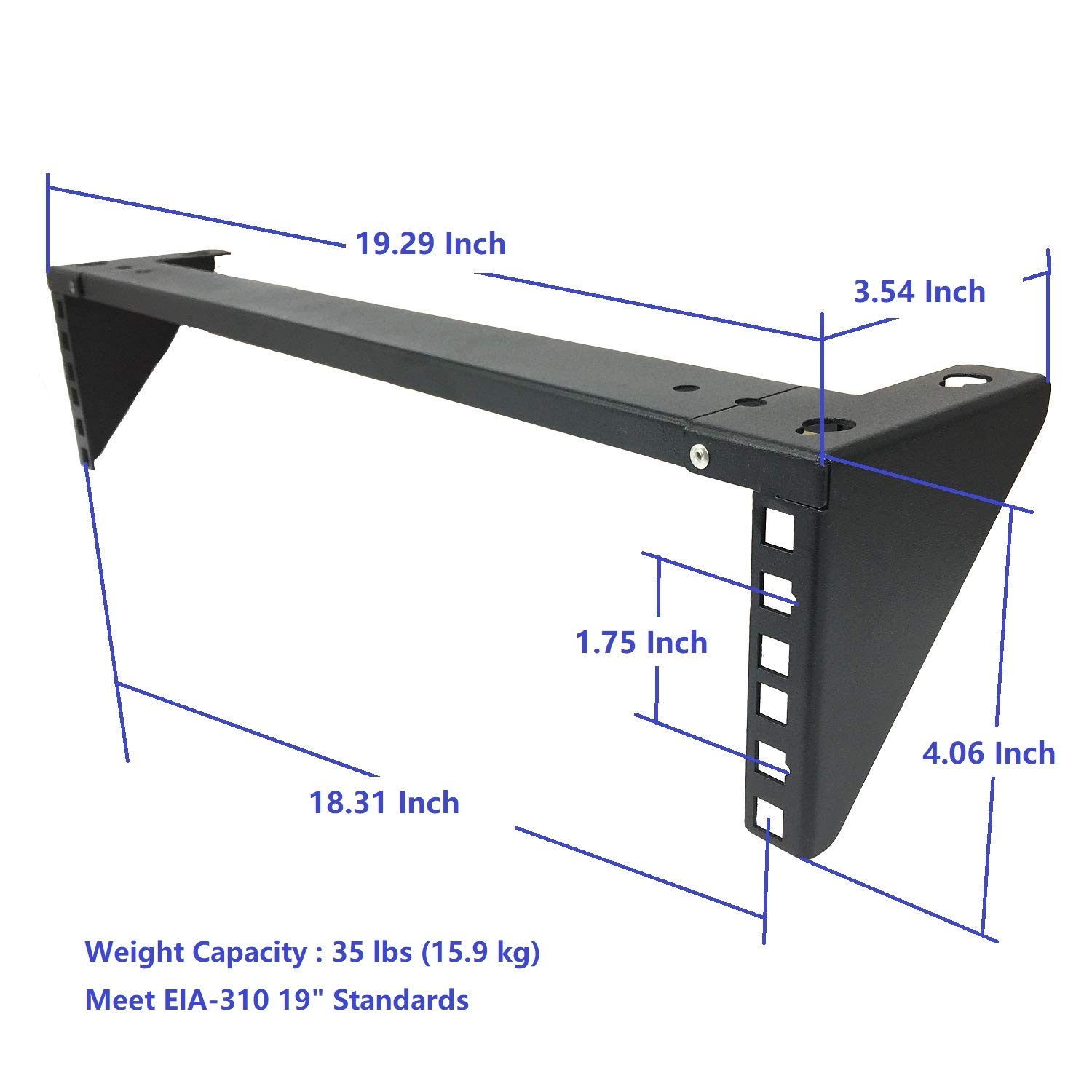 2U 2U35P Rack Vertical Simple et Pliable en Acier à Montage Mural 48,3 cm