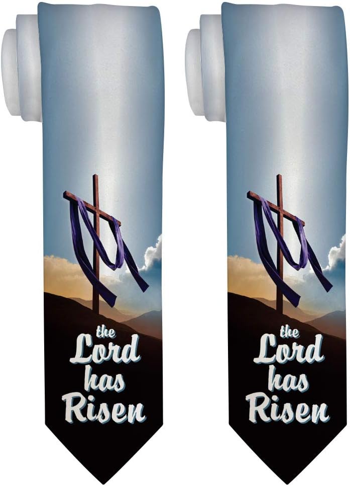 ThisWear Easter Christian The Lord Has Risen Novelty Necktie