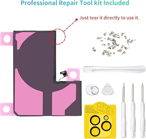 Miniatura 6 de WUHAO Batería de repuesto para iPhone 13 Pro, 3500 mAh para iPhone 13 Pro A2638 A2483 A2636 A2639 A2640 Batería con Juego de tornillos + protector