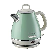 Ariete Bollitore Vintage 2868, Bollitore Elettrico con Base Cordless a 360°, Spegnimento Automatico, Capacità 1 L, Acciaio Inossidabile, 1600W, Verde