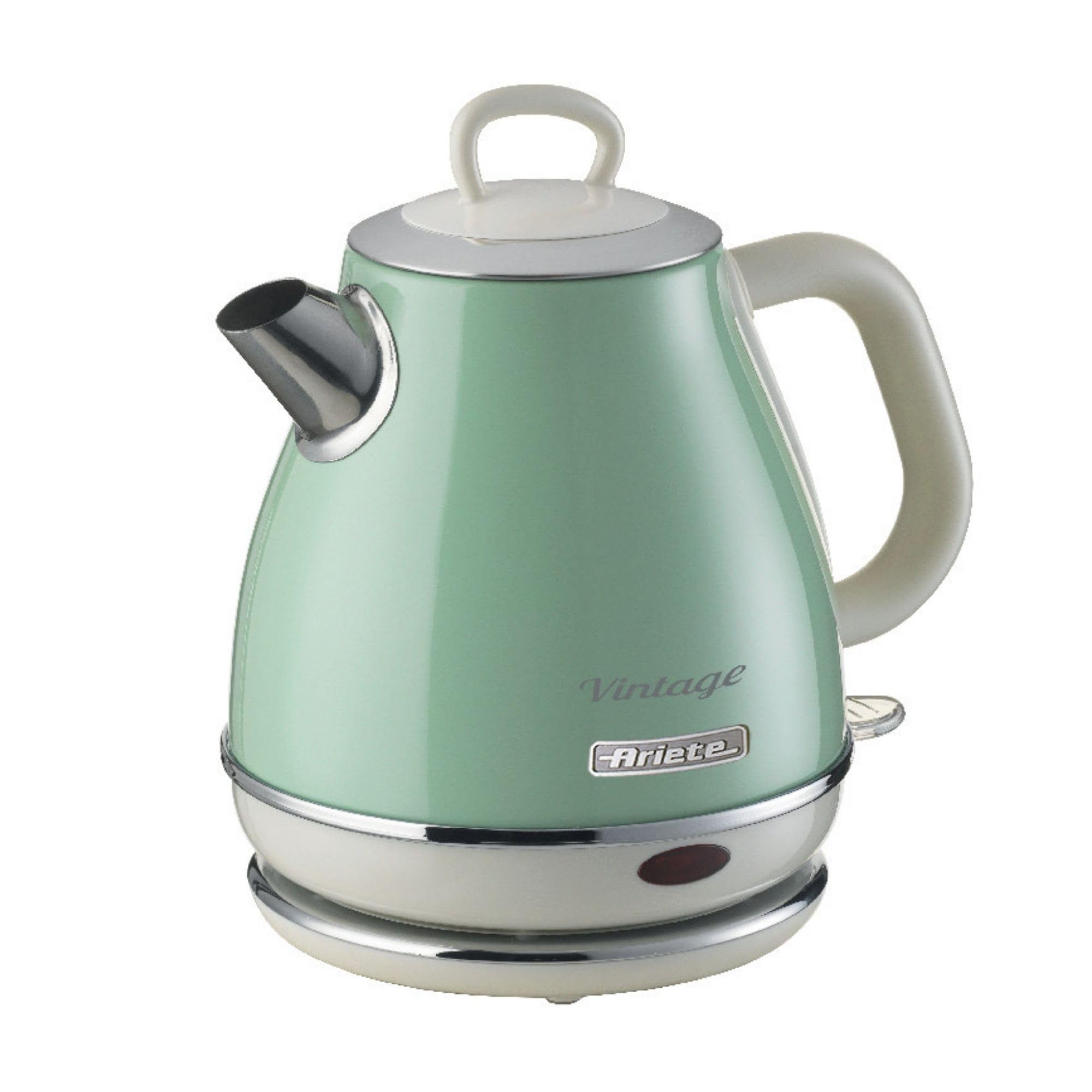 Ariete Vintage 2868/G Retro Style Cordless Jug Kettle, 1 Litre Capacity, 360 ° Rotating Base, Vintage Design, Green