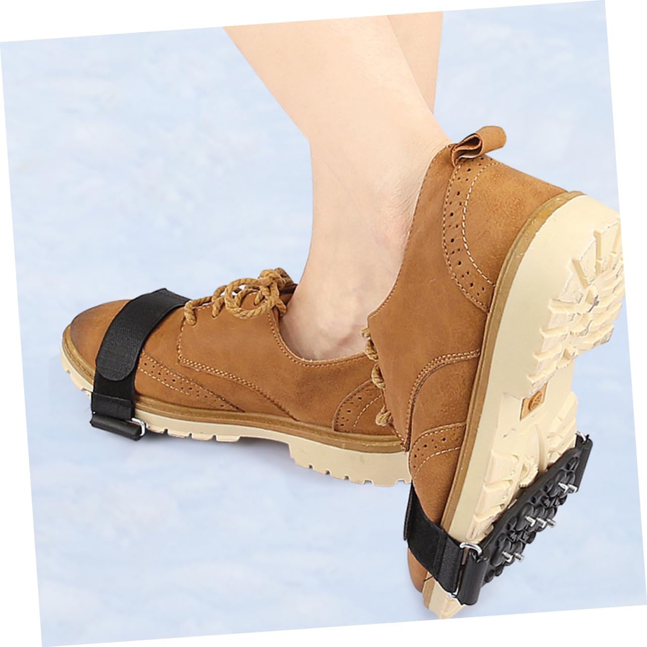 WOONEKY Snow Spikes for Shoes Ice Grippers Strong Traction for Climbing Shoes Women Men Ice Grippers