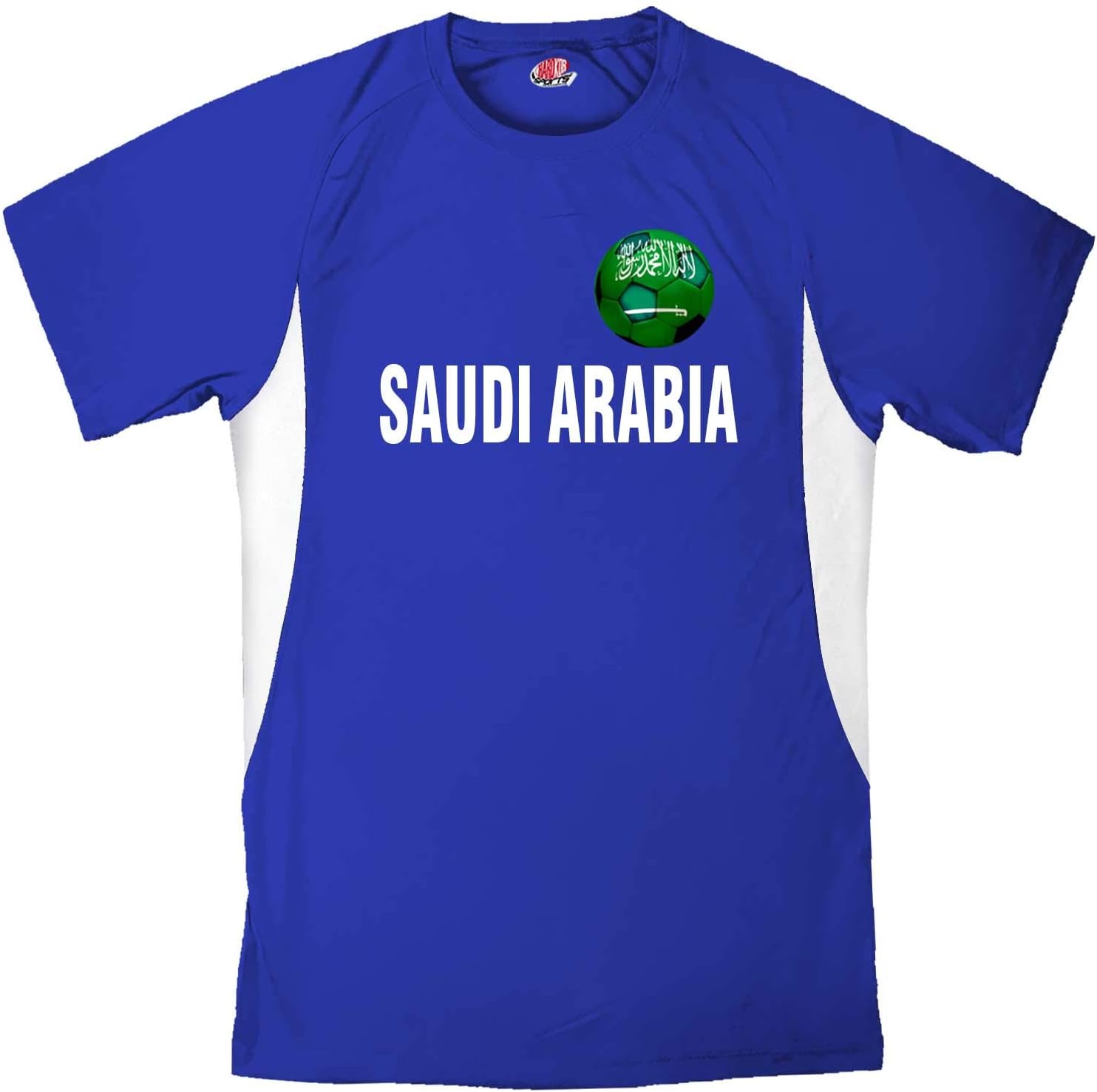 Custom Saudi Arabia Soccer Ball 1 Jersey Youth Large in Royal Blue and White