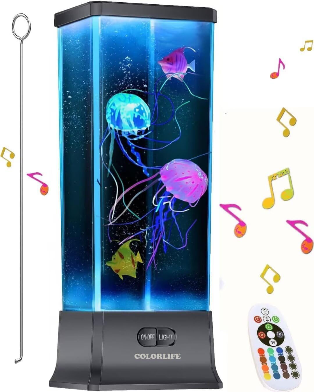 COLORLIFE Cool Electric Jellyfish Lamp with Bluetooth Speaker Music