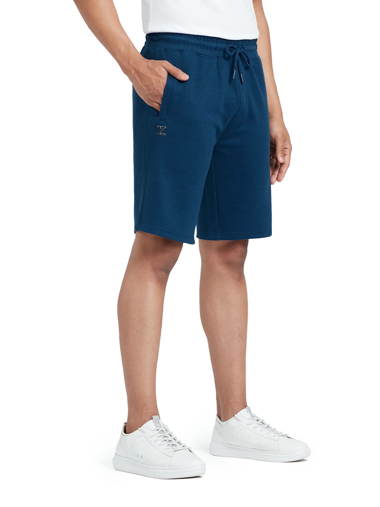 Men's Nova Cotton Regular Fit Solid Shorts with Side Pockets and No Marks Waistband