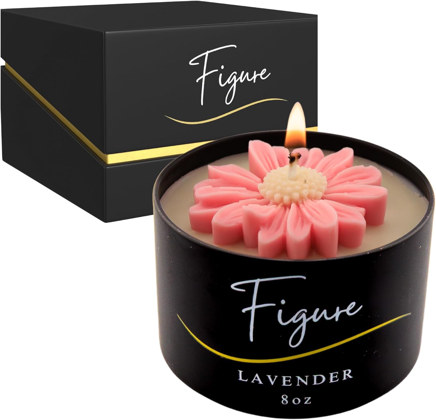 Pink Daisy Scented Candle – Lavender Aromatherapy | Hand-Poured in USA | All Natural for Women & Men | Organic Soy & Beeswax Blend | 100% Beeswax Wick | Gift-Ready Candle for Relaxation