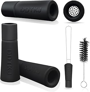 2 PCS Reusable Silicone Rolling Tips,Colorful Silicone Mouthpiece Filter Tips for Pre Rolled Cone,Replacement for Glass Filter Tips and Glass Rolling Tips.(Black)