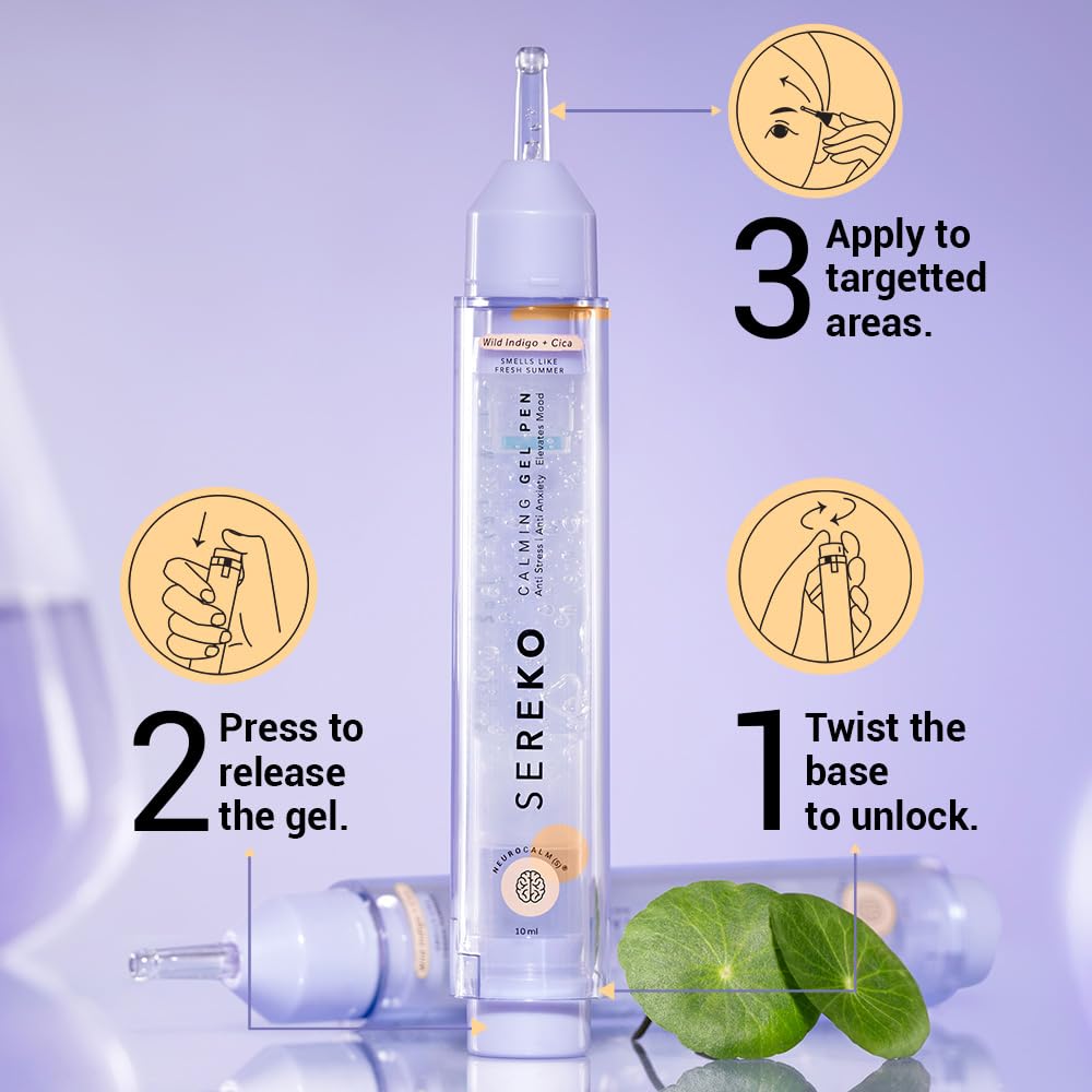 SEREKO Calming Under Eye Gel Pen for Dark Circles, Puffiness & Stress Reduction | With Niacinamide & Cica | Brightens Tired Eyes | Suitable for Men & Women | 10ml 4
