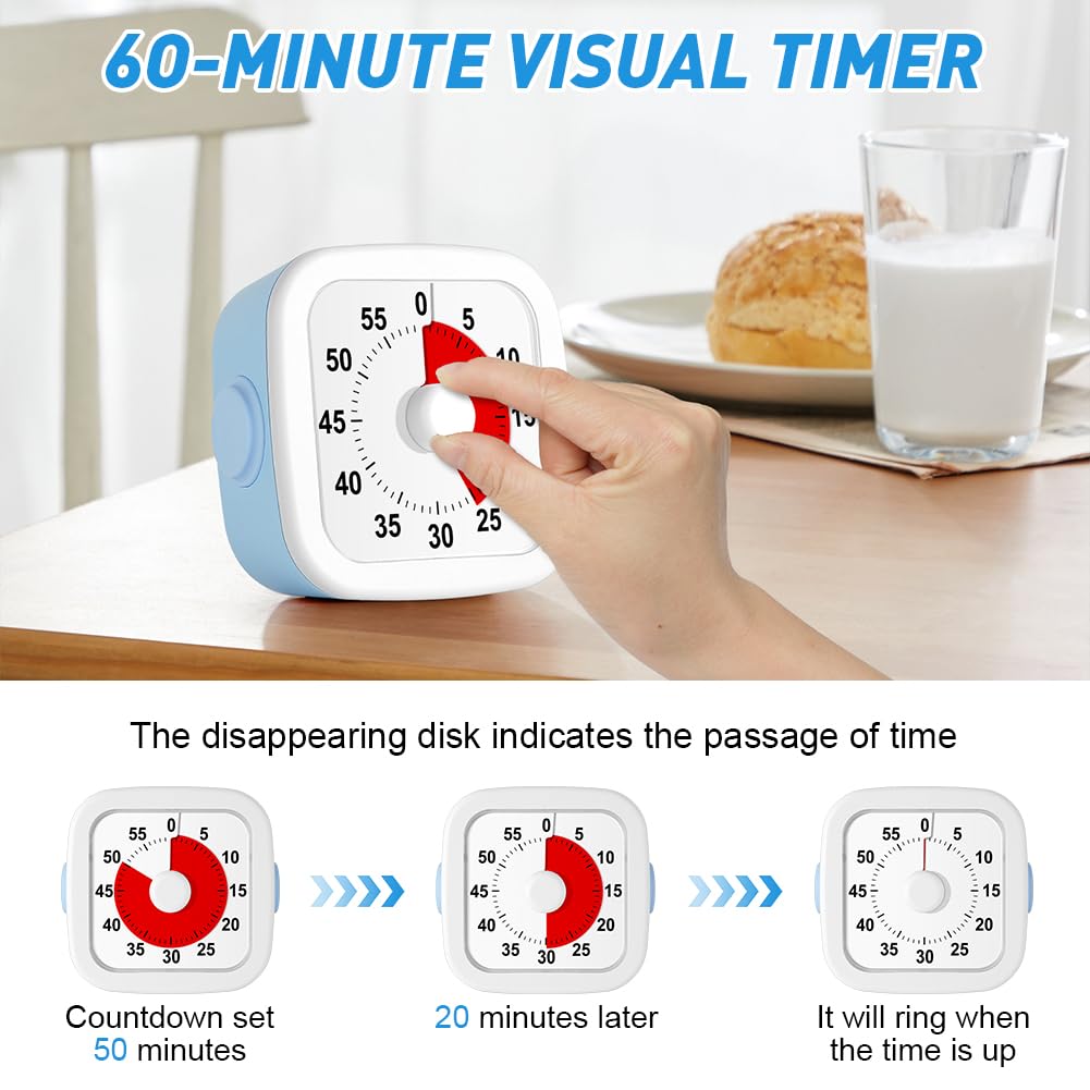 HOTUT 60 Minute Visual Timer for Kids,Visual Countdown Timer Clock Kids ...