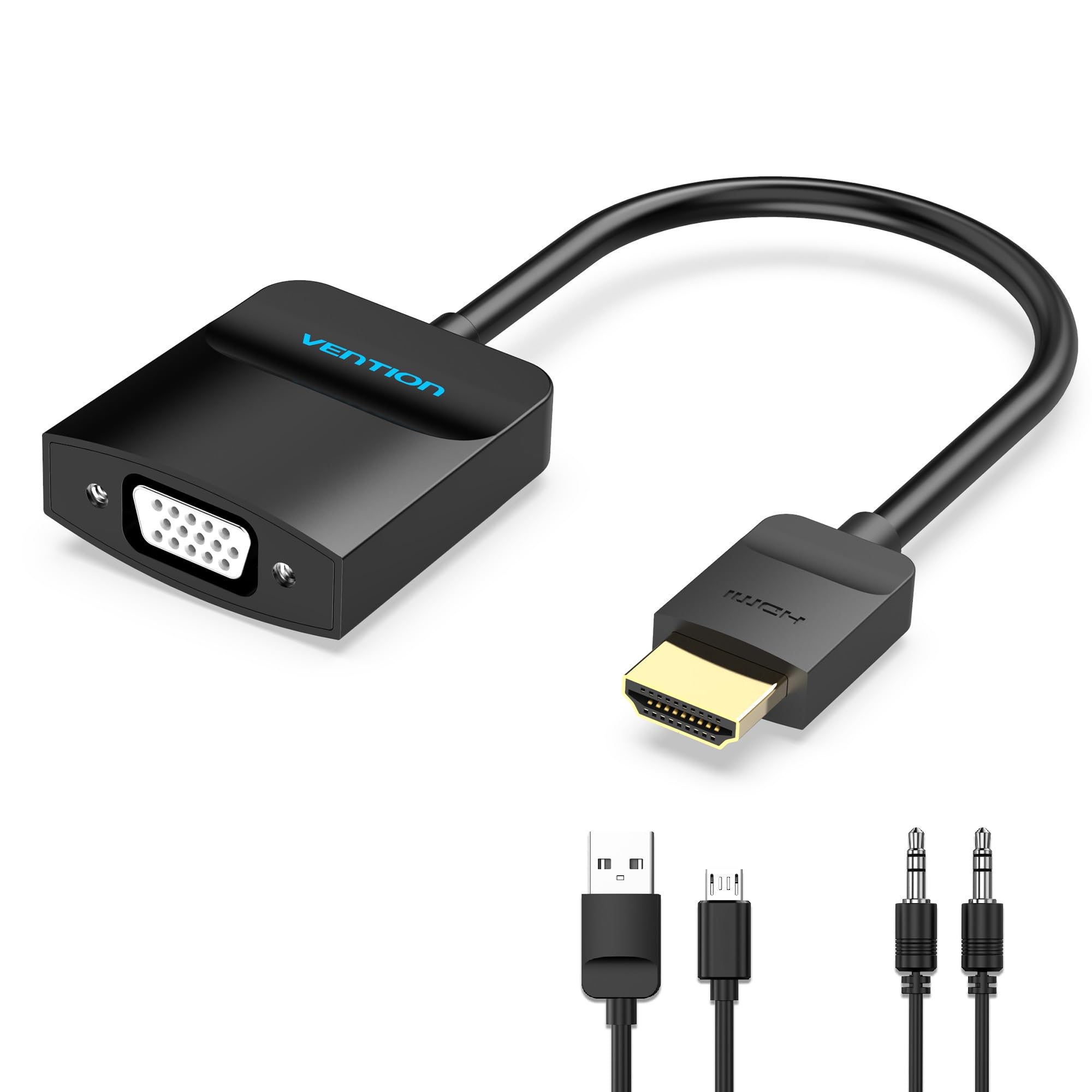 VENTION VGA to HDMI-1080P Video Dongle Adaptador VGA Converter with Audio  Cable Male to Female for PC,Monitor HDTV (Note: Not Bi-Directional)