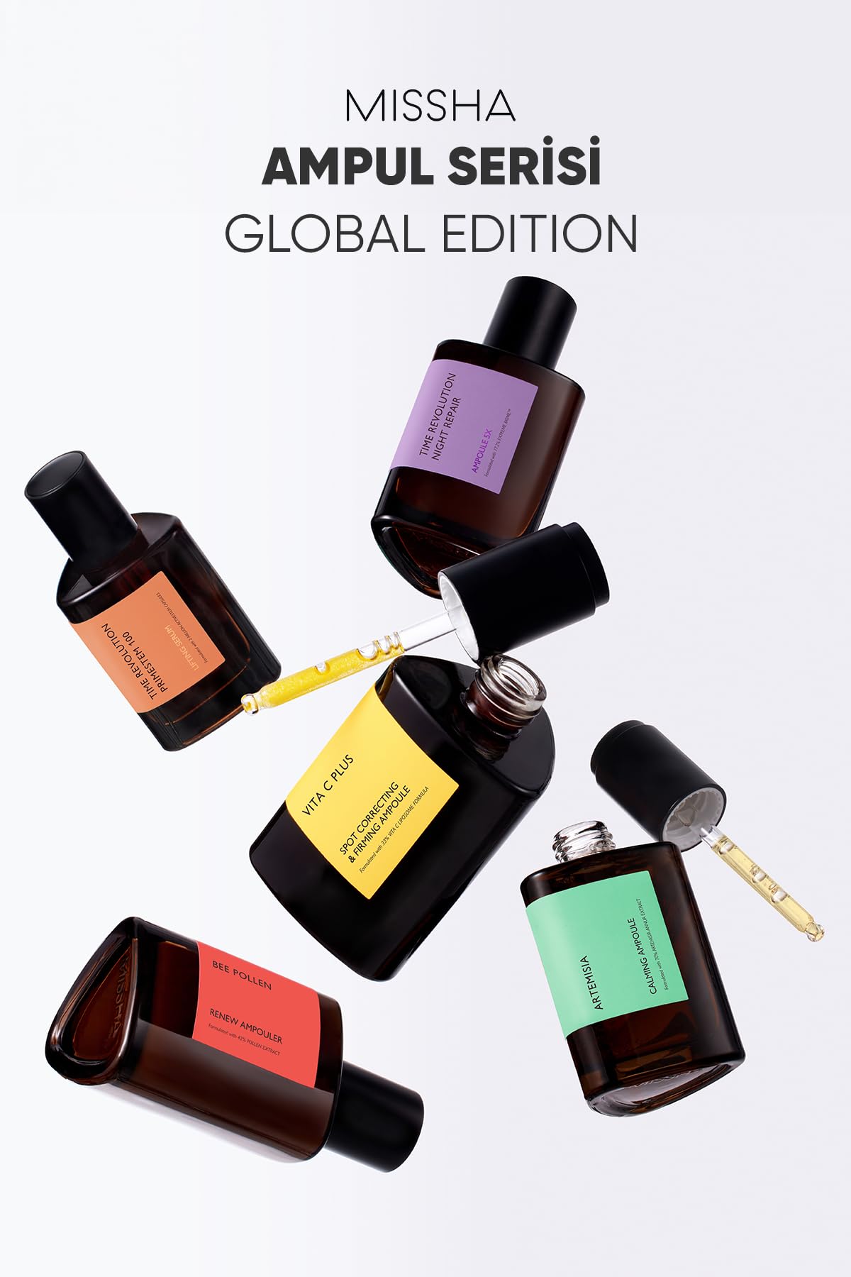 MISSHA Kuru ve Cansız Ciltler için Arı Poleni İçerikli Cilt Bakım Ampulü Missha Bee Pollen Renew Ampouler