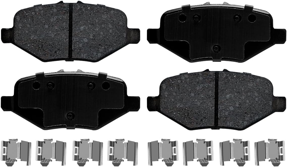Detroit Axle - 8pc Brake Kit for Ford Police Interceptor Sedan Utility Taurus Explorer Flex Special Service Police Sedan Lincoln MKS MKT, Drilled Disc Brakes Rotors Ceramic Brake Pads Replacement