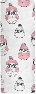 Owls with Glasses Hats Yoga Mat Non Slip Thick Kids Eco Friendly Rubber Workout Foldable Yoga Mat Women Exercise