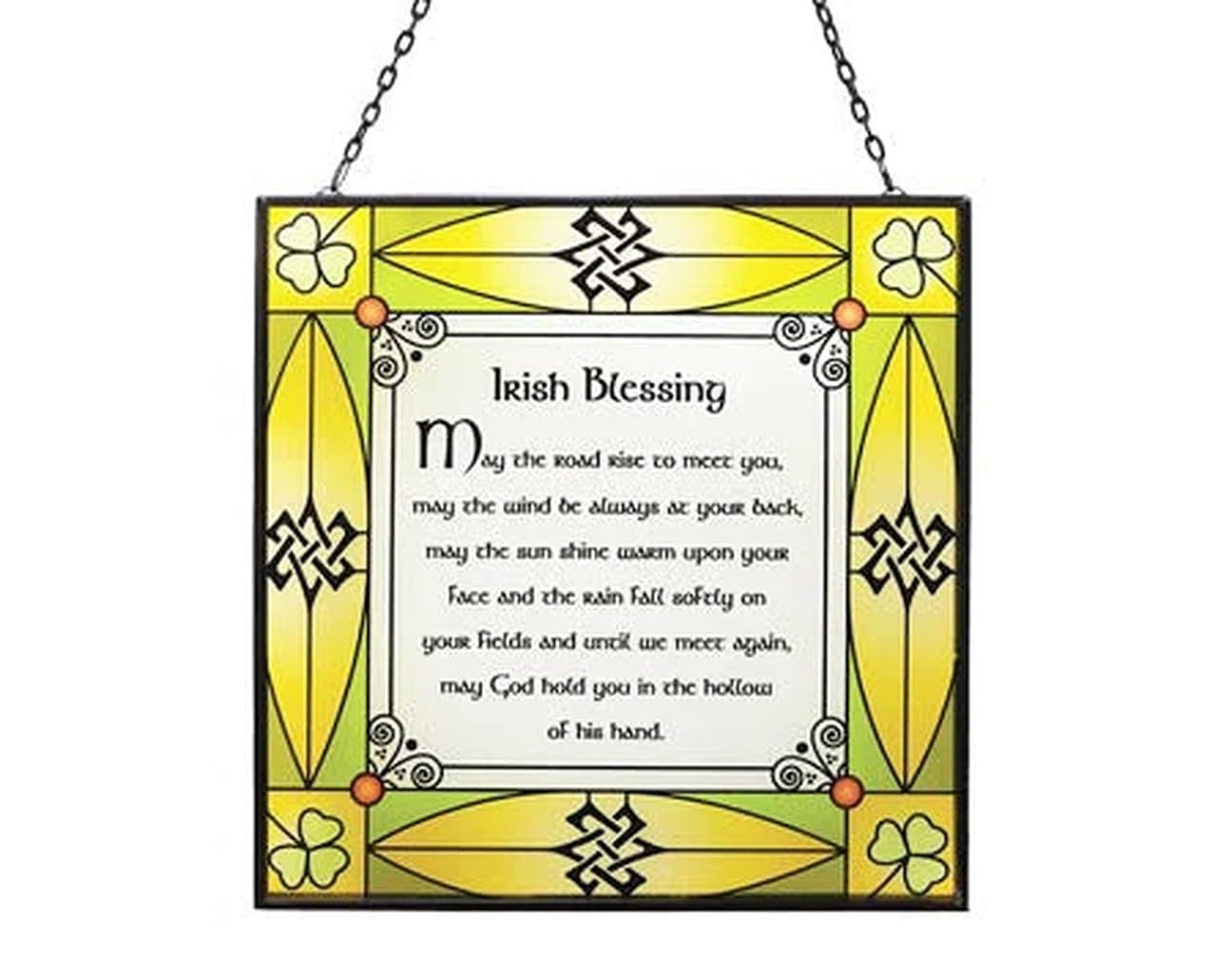 Irish Blessing Stained Glass Window Plaque