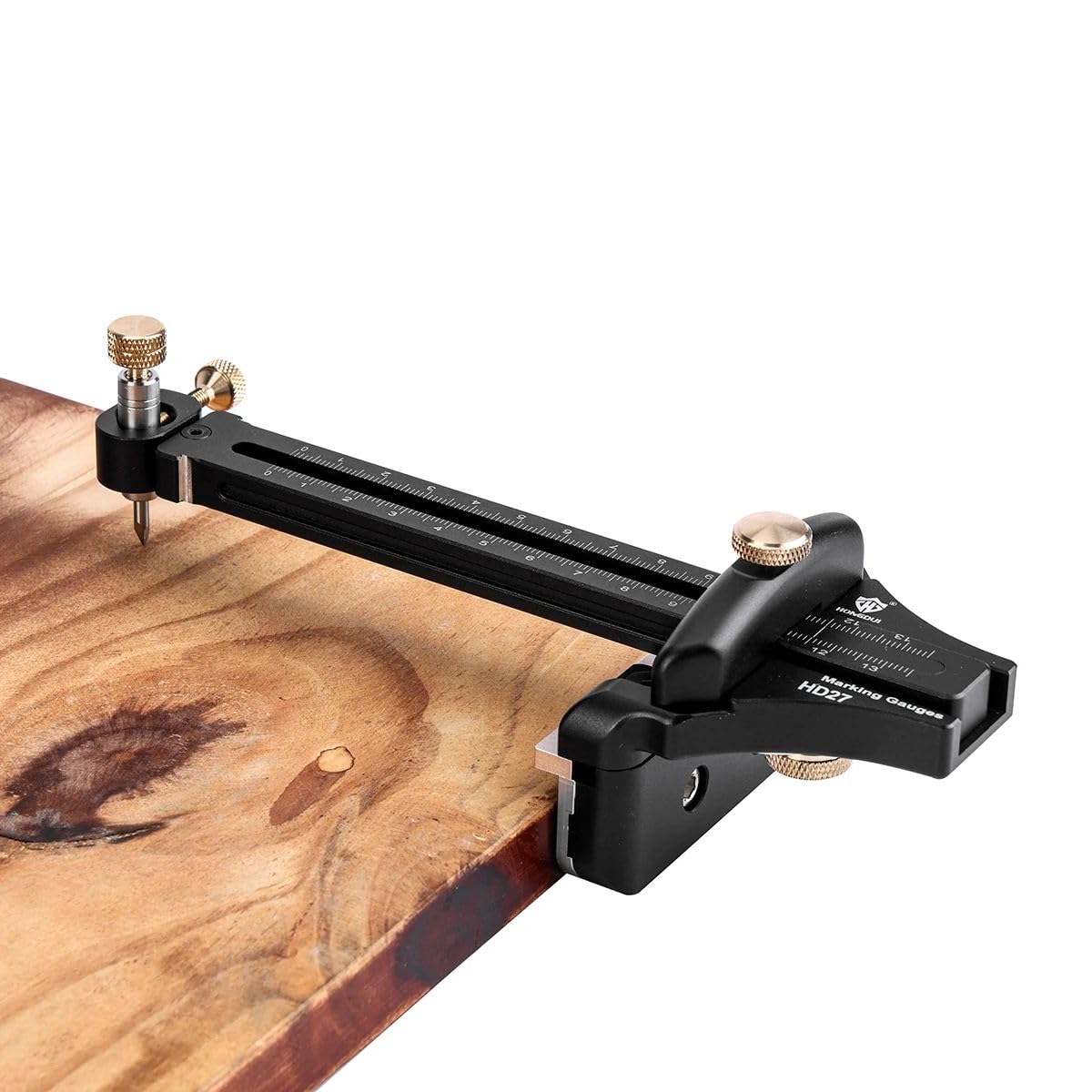 HONGDUI Marcador métrico e imperial de doble escala HD27, herramientas de marcado, con un diámetro de plataforma colgante de menos de 11 mm, se puede instalar un bolígrafo