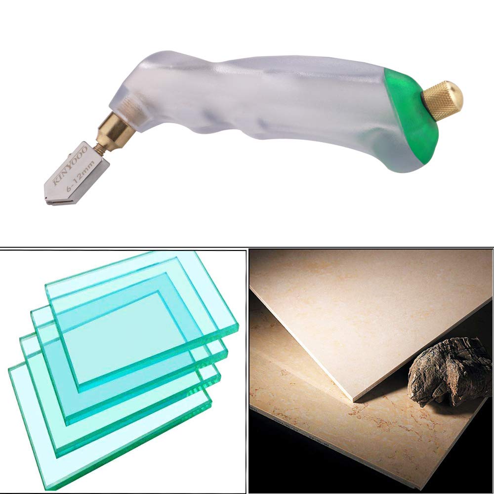 CESFONJER Cutter di vetro professionale della con extra sostituibile Testa e serbatoio dell'olio - 2mm-6mm / 6mm-12mm / 12mm-20mm, per il taglio di piastrelle in ceramica di vetro a specchio.