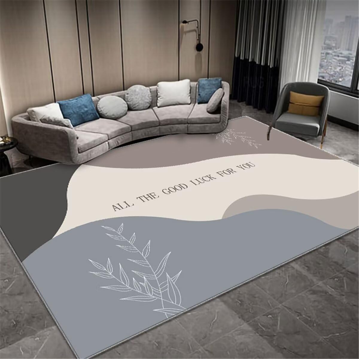 Tapis anti-salissure gris-bleu pour protéger le sol des taches de bébé