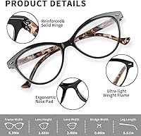 Vista 2 de 5 Pack +3.00 Reading Glasses Blue Light Blocking，Computer Readers for Women Men Anti Glare Filter Lightweight Eyeglasses，Magnifying Readers Glass