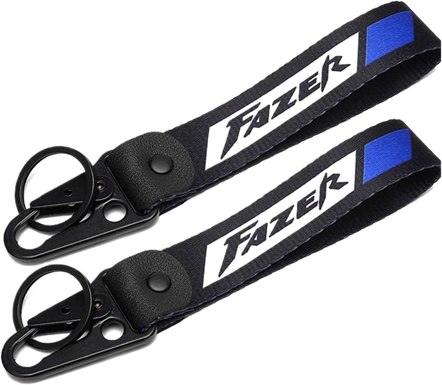 Compatible with FAZER Yamaha FZ1 FZ6 FZ8 FZ 1 FZ 6 FZ 8 ZF6N FZ6R All Year Motorcycle Accessories CNC Key Cover Case Shell Keyring Keychain(2 pcs Blue Chain)
