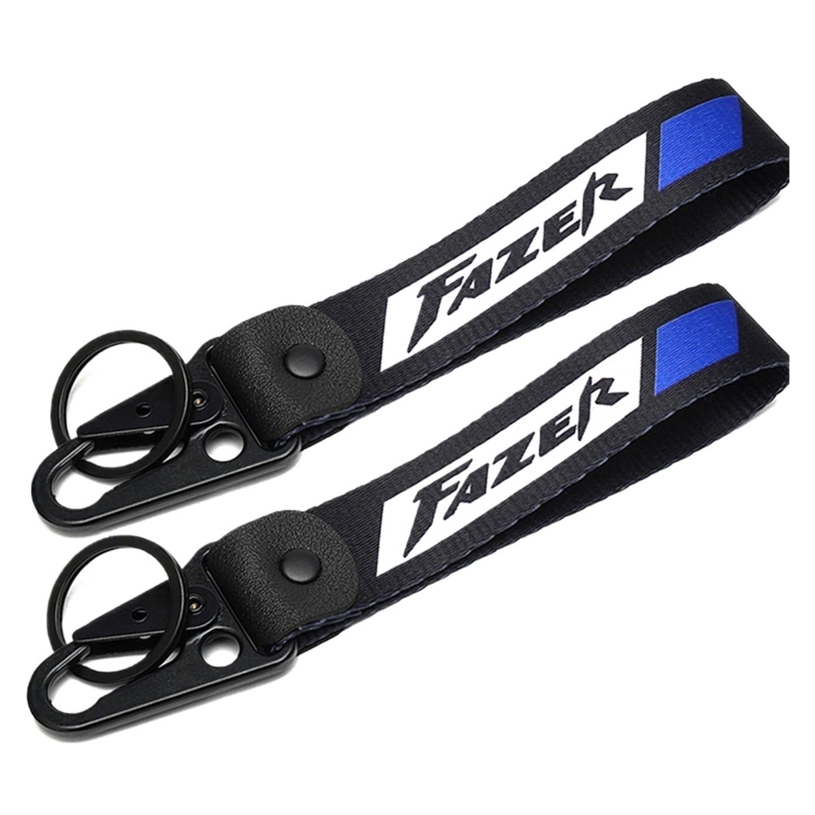 Compatible with FAZER Yamaha FZ1 FZ6 FZ8 FZ 1 FZ 6 FZ 8 ZF6N FZ6R All Year Motorcycle Accessories CNC Key Cover Case Shell Keyring Keychain(2 pcs Blue Chain)