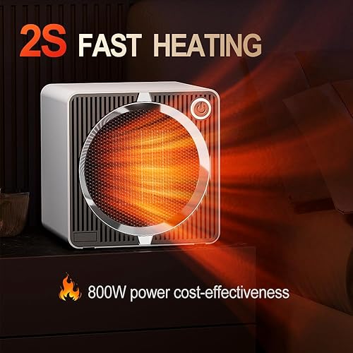 Miniatura 3 de Calentador de espacio eléctrico, calentadores de espacio portátiles de bajo consumo para uso en interiores, calentador de escritorio pequeño de