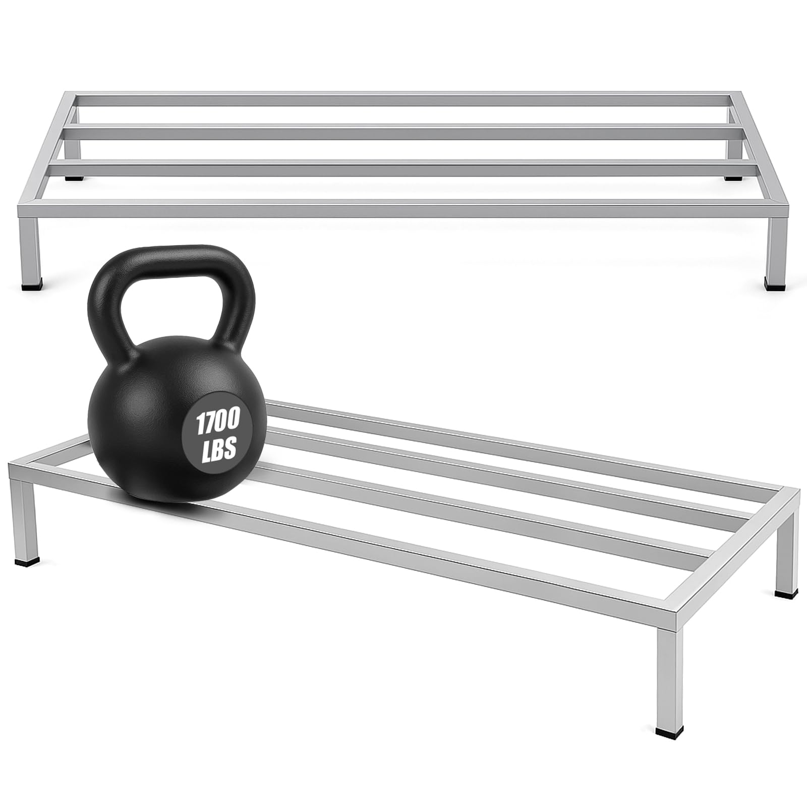 MorningRo 2 Pack Dunnage Rack 60" Long x 20" Wide, 7.9" Height Stainless Steel Dunnage Rack 3000+ Pound Capacity Storage Commercial Food Service Storage in Restaurant Kitchens Shop
