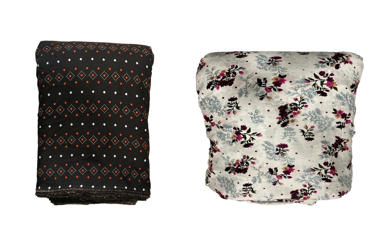 GenericLILABA Crepe Printed Multi-purpose Fabric (F-Lilaba-859)