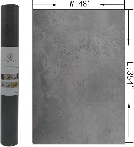 Miniatura 47 de TOTIO Papel tapiz de hormigón gris mate, grueso, 32 x 157 pulgadas, textura de cemento gris oscuro, papel de contacto, papel adhesivo para encimera
