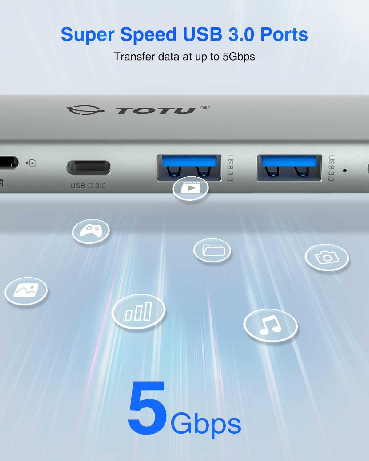 USB C Hub, Docking Station, TOTU 7-in-1 Type C Hub with 4K HDMI Port, 2 USB 3.0 Ports, 1 USB C 3.0 Port, SD/TF Card Reader, 90W PD USB-C Power Delivery, for MacBook and Other Type C Laptops : Electronics