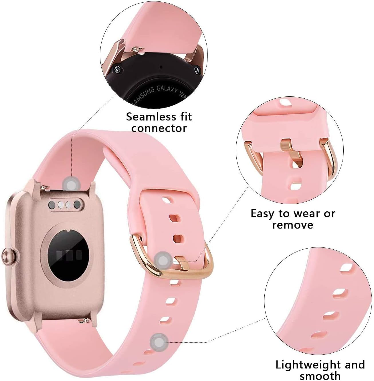Bands Compatible with Willful SW021 ID205L/SW025 ID205S Smart Watch, Quick Release Soft Silicone Replacement Band for YAMAY SW020 SW021 SW023 ID205 ID205L ID205U - Image 6