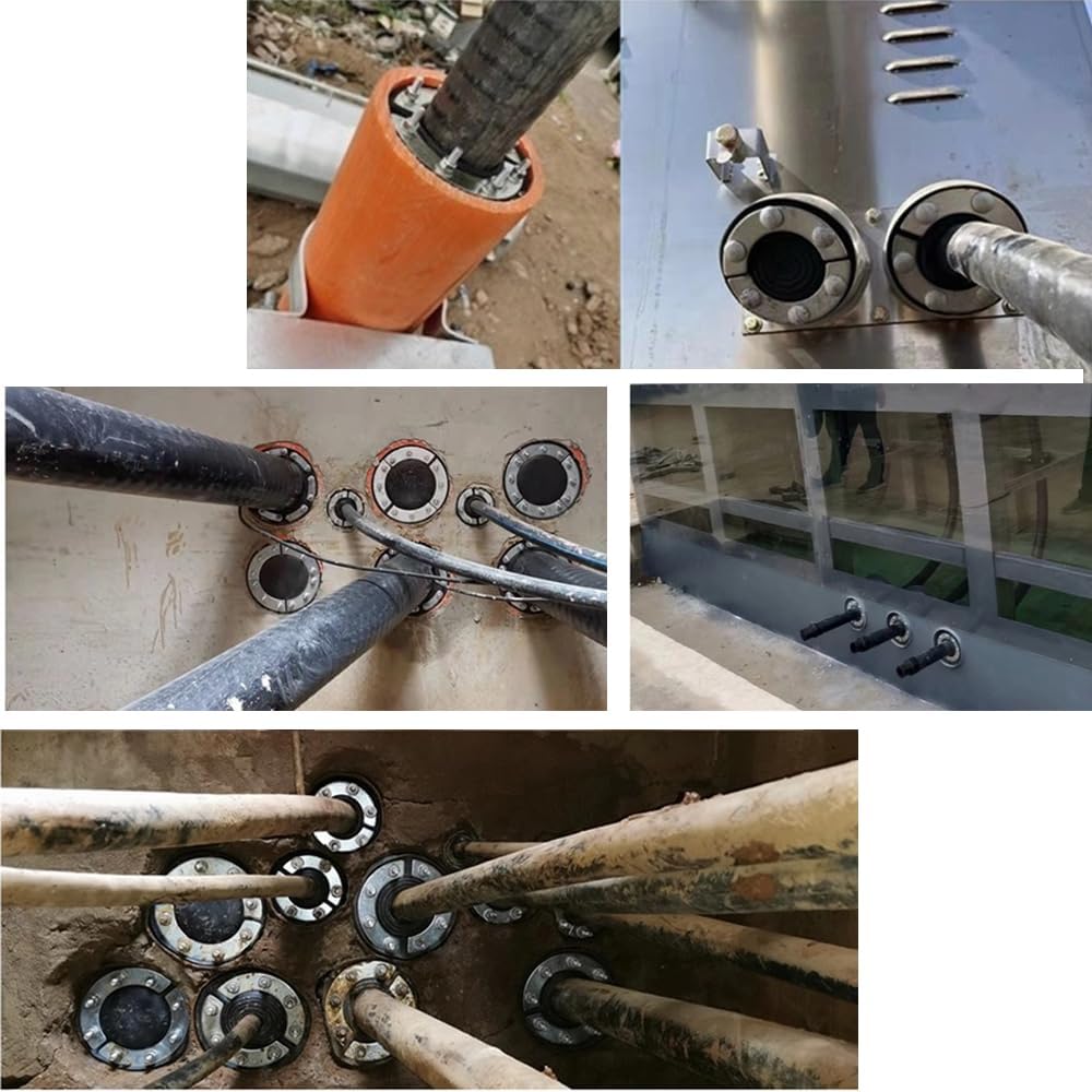 2pcs Rubber Cable Conduit Plug,Cable Duct Plug, Fits 3.7"-4.1" Inner Diameter Pipes,Works with Cables Up to 2.1",Empty/Loaded Conduits, Compatible with PVC/Iron/Steel Pipes (3.7"-4.1")