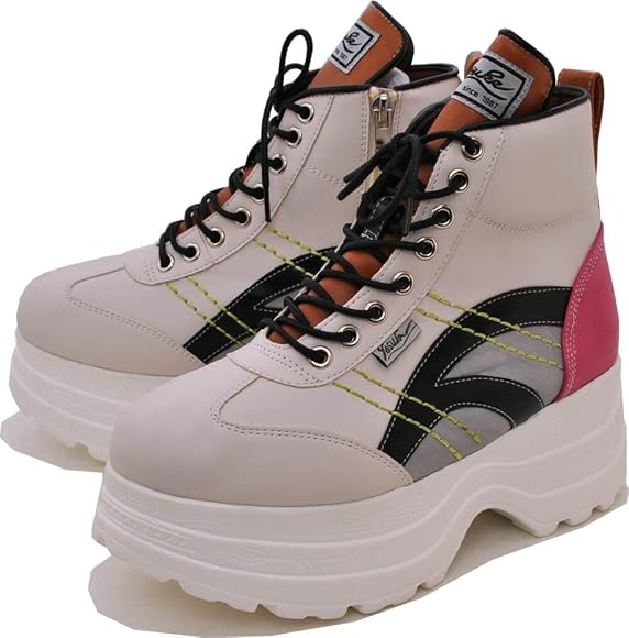 Amazon | [ YOSUKE ヨースケ ] 厚底スニーカー メンズ ハイカット 厚底ブーツ サイドジッパー付き アウトドアテイストをミックス |  ノーブランド品 | ブーツ