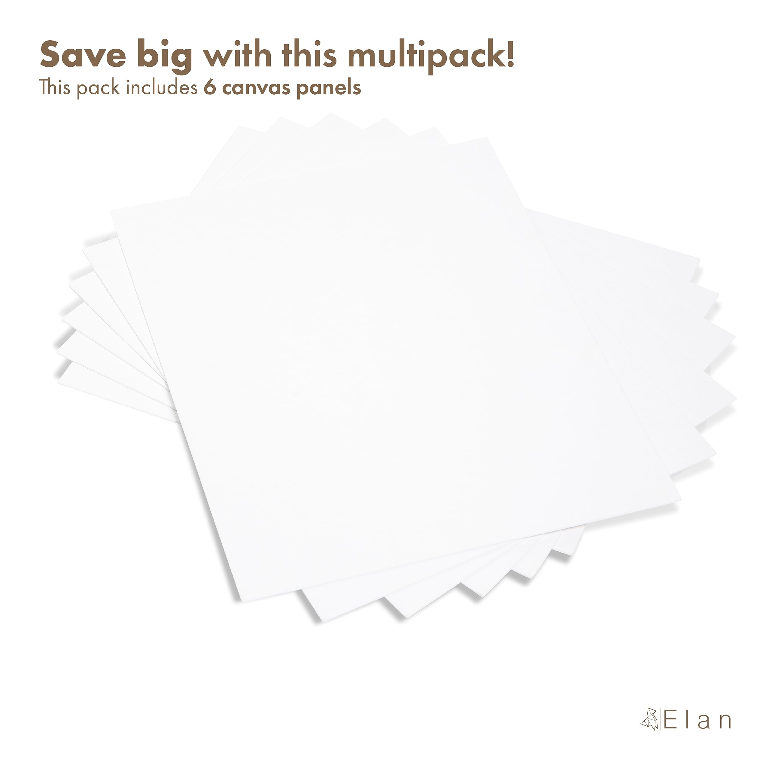 Elan Canvas Boards for Painting 5.9x7.9 Inch, 12-Pack 100% Cotton Acid-Free Blank Canvases for Painting 8oz, Triple Primed 5.9x7.9 Canvas Panels: 15.7"x19.7"