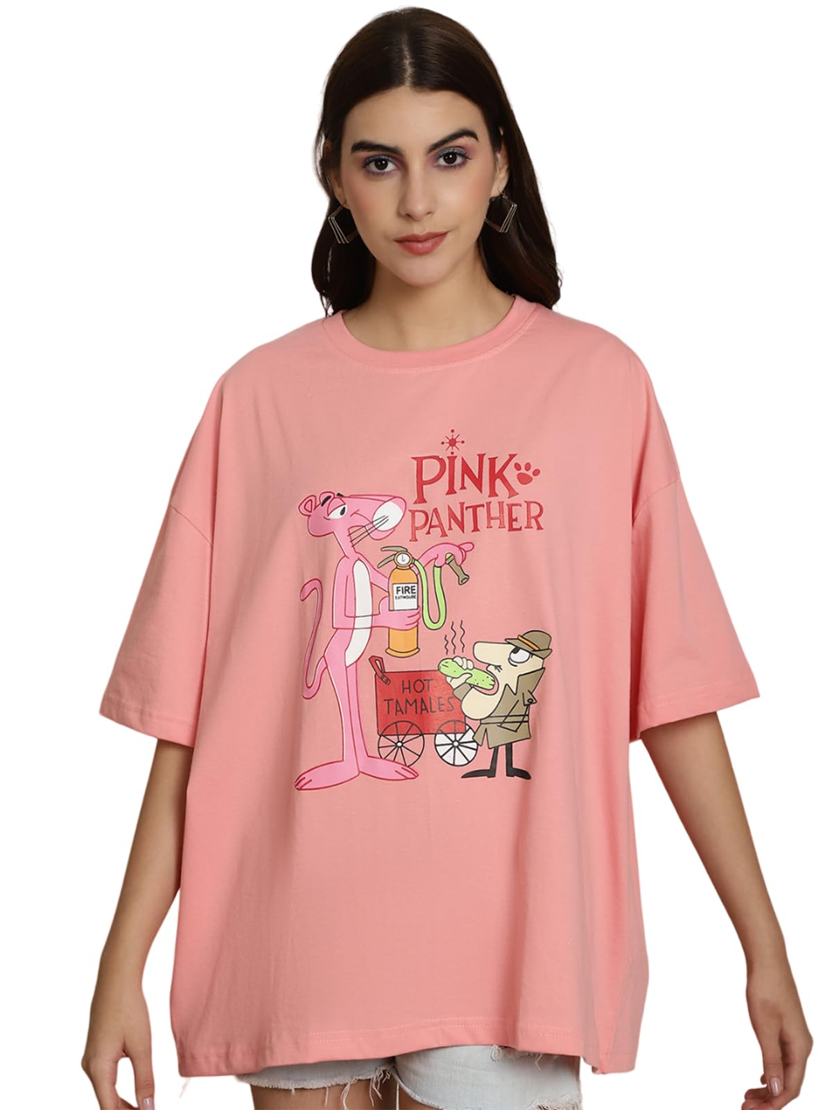 FabfleePure Cotton Oversized Baggy Fit Drop Shoulder Latest Aesthetic & Cool Graphic Printed Half Sleeve Tshirt for Women |Trendy Tees |Casual Loose Korean T-Shirt