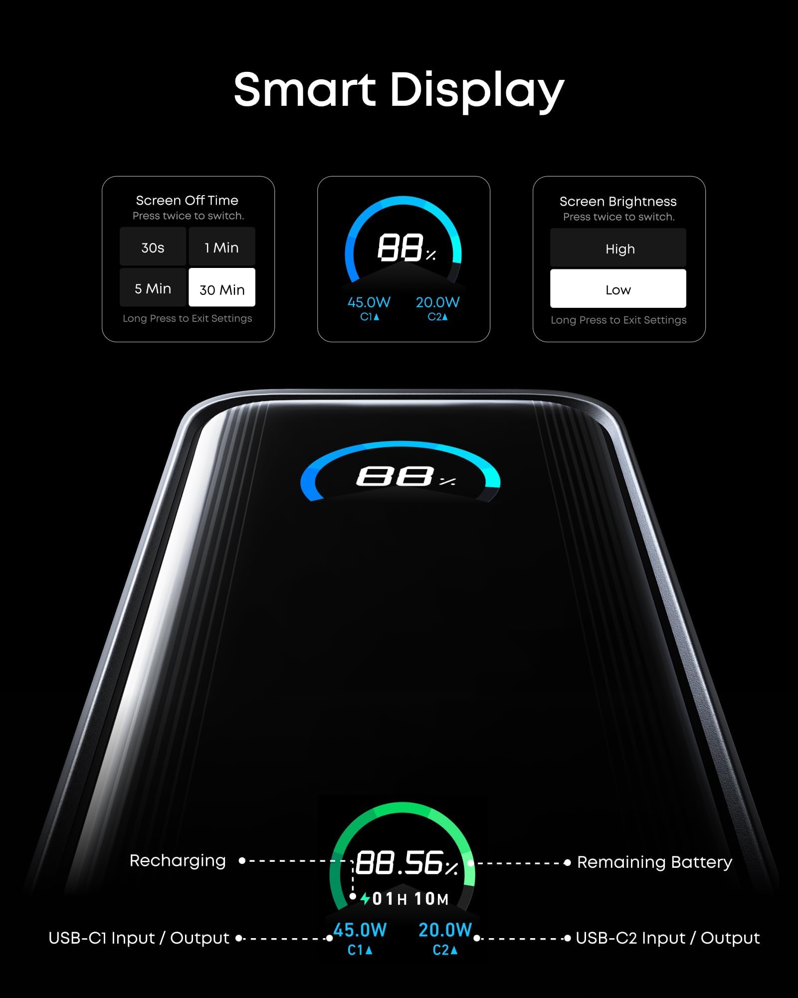 Anker Prime Power Bank, Bateria De 9.600 Mah Com Saída De 65 W