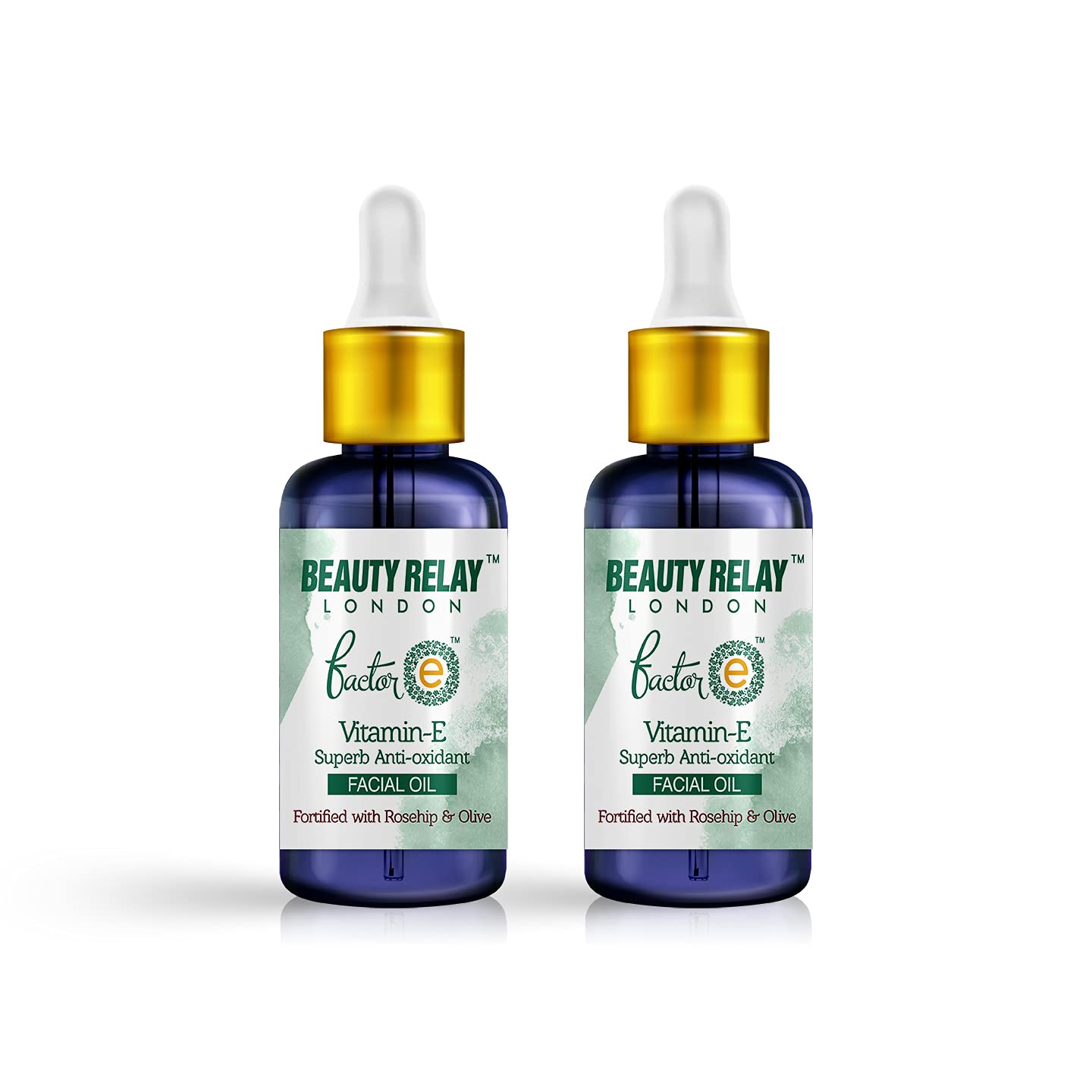 BEAUTYRELAY LONDON Vitamin-E Superb Antioxidant Facial Oil With Rosehip Oil, soft, supple & moisturized, natural- anti-aging, healthy glow, smooth & healthy, for dry and rough skin, 30ml, Pack of 2