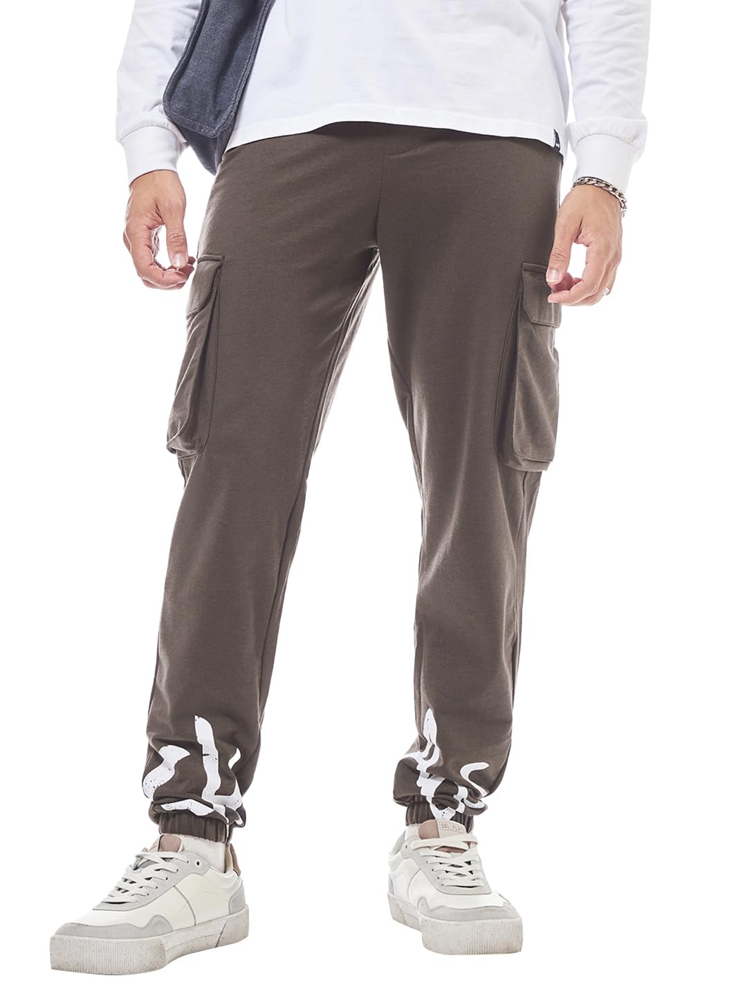 Men's Cotton Oversized Fit Joggers | Track pants for man | Lower for man | Trouser for men | Baggy trackpants for men | Multipurpose | Mens Lower Activewear | Utility Pockets | Lightweight & Flexible Elastic Waist | Casual Joggers | Loose Fit-image-14
