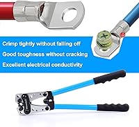 Vista 6 de Newdeli Herramienta de prensado de terminales de cable de batería 10-1/0 AWG con 60 terminales de anillo de cobre, juego de terminales de cable de 8