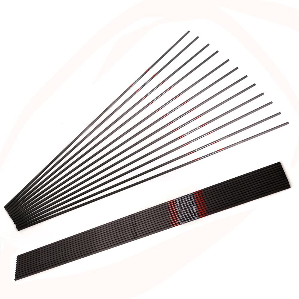 ACCMOS 24pz Tiro con L'Arco Albero della Freccia ID 4,2 mm Spine 300 350 400 500 600 700 800 900 1000 1100 1300 1500 1800 Adatto per Tutti i Tipi Arco e Freccia Tiro