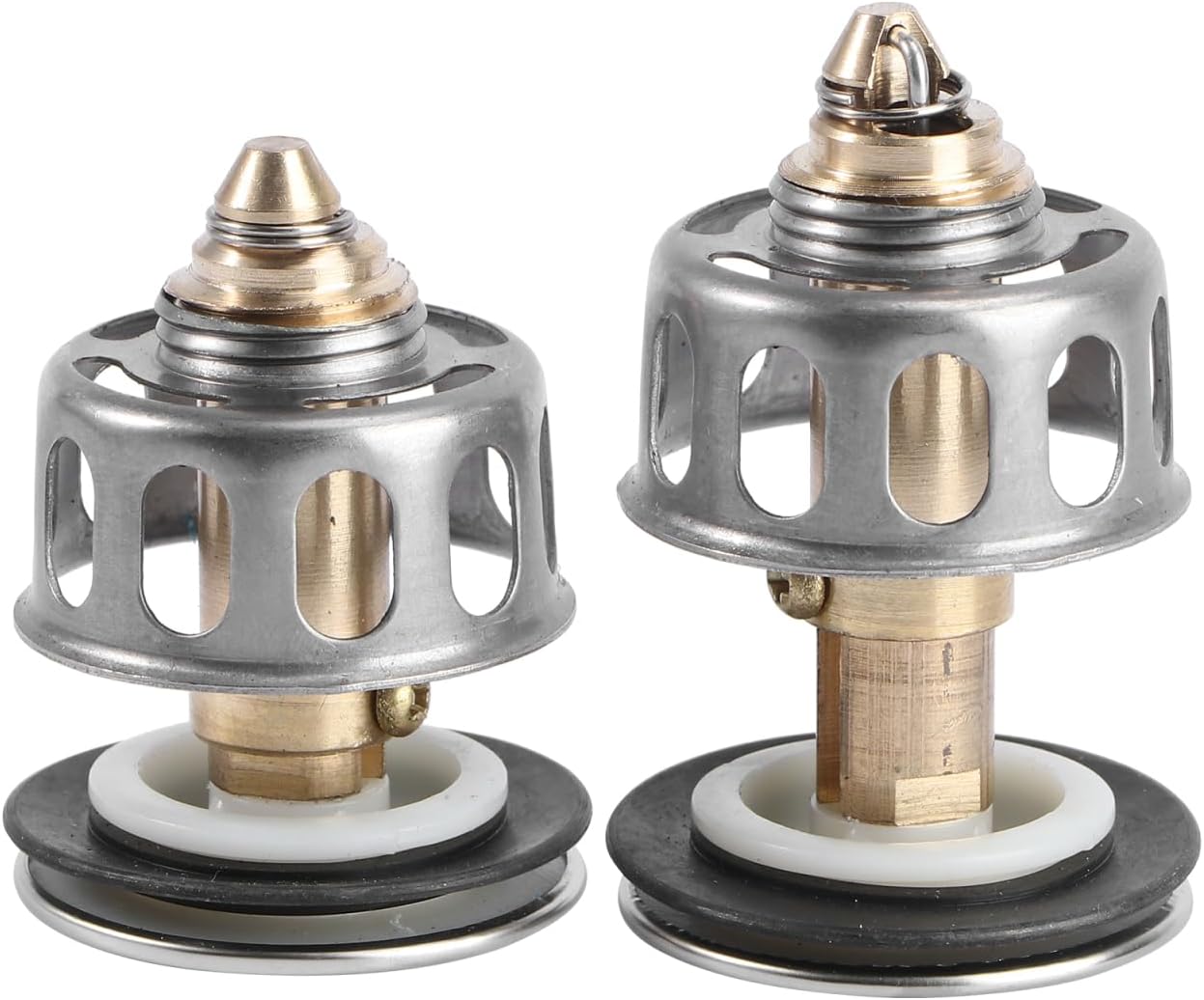 Balacoo 4 Pack Pop Up Bathroom Sink Drain Stopper, Universal Core Basin Plug with Hair Catcher Strainer, Stainless Steel Filter for Washbasin