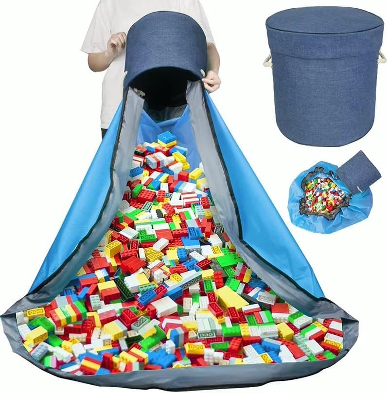 Collapsable Canvas Organizer bag with Drawstring and Clean up Mat